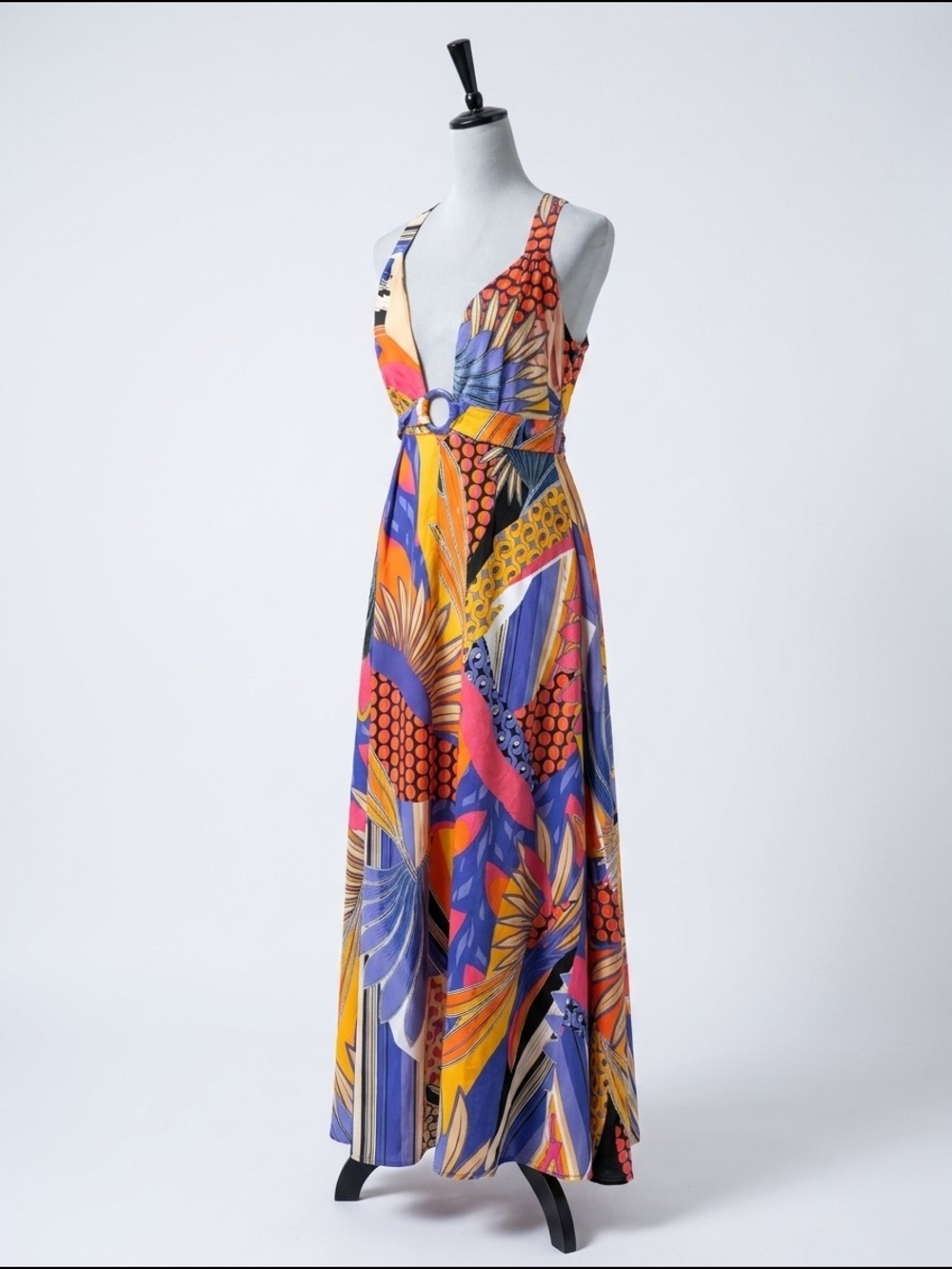 Live 4 Truth Colorful Tropical Maxi Dress Size Small Sleeveless Boho Resort